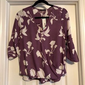 Purple High Low Blouse